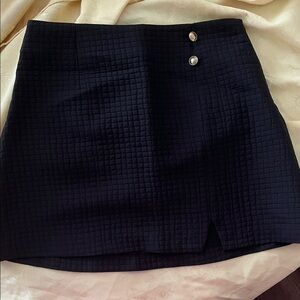 Zara Black Textured Pencil Skirt